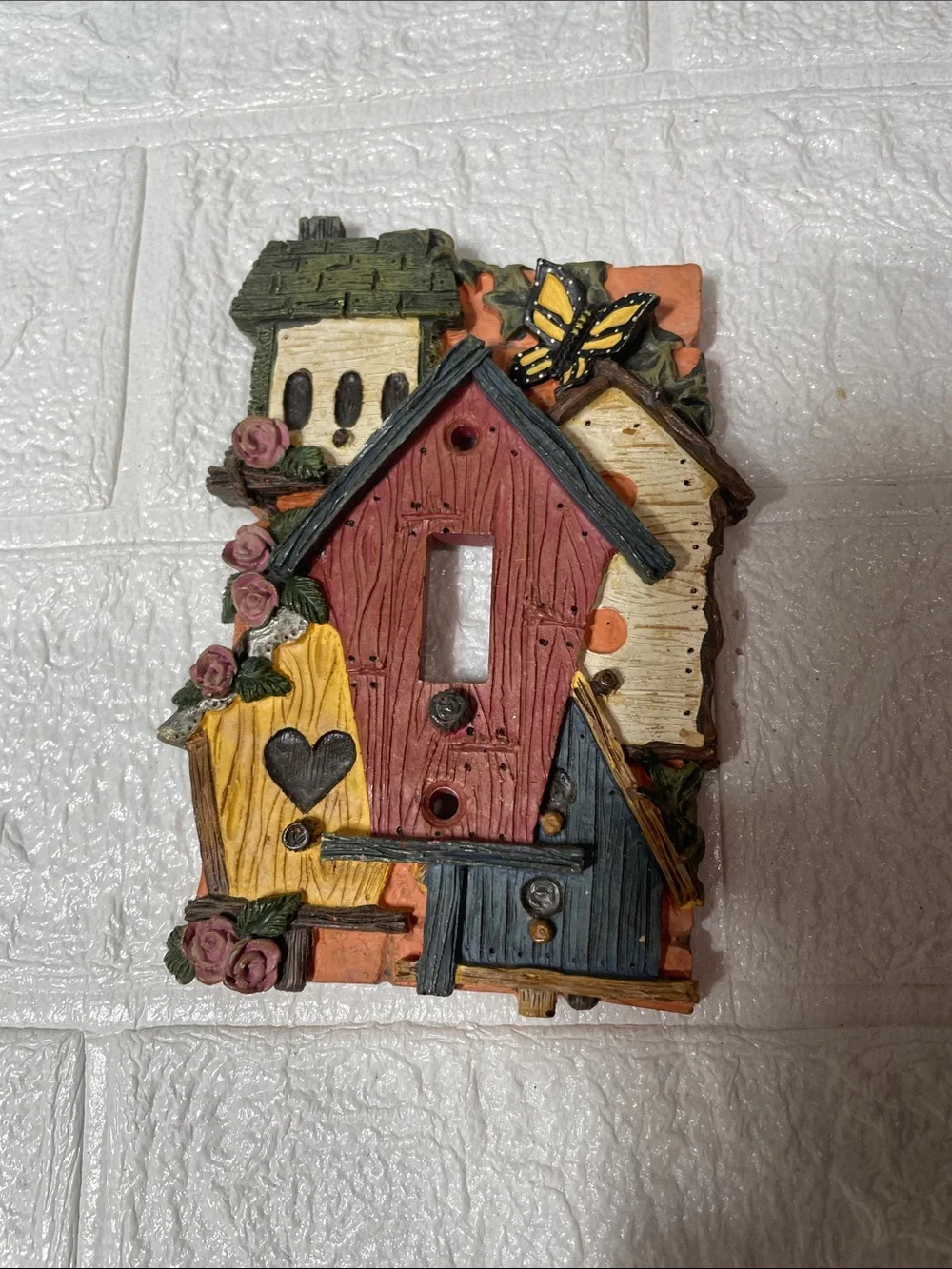 VTG Figi Graphics 1997 Birdhouse Light Switch Cover Plate 3D Cottagecore